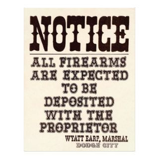 Tombstone Firearms Notice Flyer