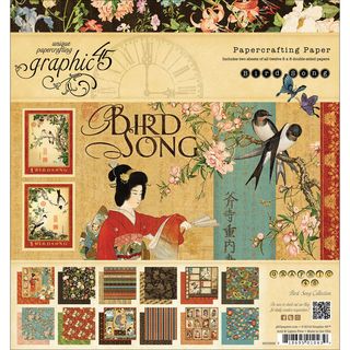 Bird Song Double Sided Paper Pad 8"X8" 24 Sheets   12 Designs/2 Each Graphic 45 Paper Packs