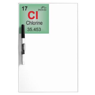 Chlorine Individual Element of the Periodic Table Dry Erase White Board