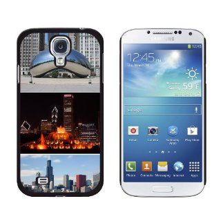Graphics and More Chicago, Bean Buckingham Fountain City Skyline Snap On Hard Protective Case for Samsung Galaxy S4   Non Retail Packaging   Black Cell Phones & Accessories