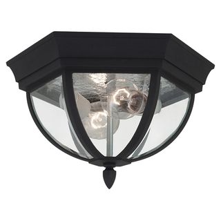 Bakersville Black Finish With Clear Beveled Glass Outdoor Ceiling Fixture