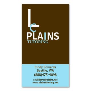 Vertical Brown and Aqua Business Card