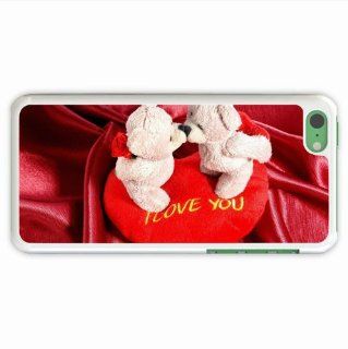Tailor Apple 5C Holidays Valentines Day Holiday Bears Kiss Hearts Lettering Love Of Originality Gift White Cellphone Shell For Family Cell Phones & Accessories