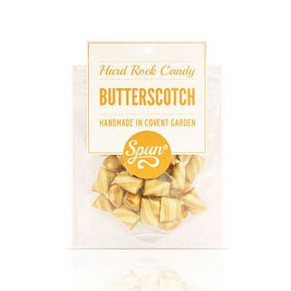 butterscotch hard rock candy in a bag by spun candy