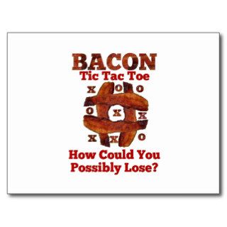 Tic Tac Bacon Post Cards