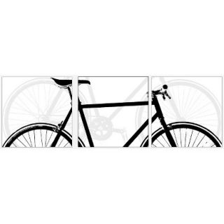 Printed 3 Piece Canvas   Bicycle 12x36
