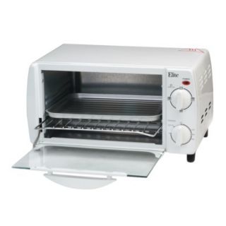 Elite Cuisine 4 Slice Toaster Oven Broiler  White