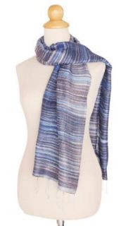 Silk batik scarf, 'Mae Nam Khong Waters'   Batik Silk Scarf
