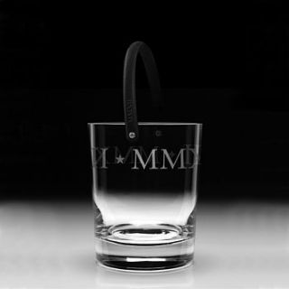 glass ice bucket engraved with mmxii by whisk hampers