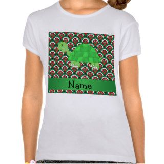 Personalized name turtle candy canes bows tshirts
