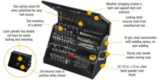 Montezuma Open Top Tool Box — 22 1/2in.W x 13in.D x 14 1/8in.H, Black, Model# SM200B  Tool Chests