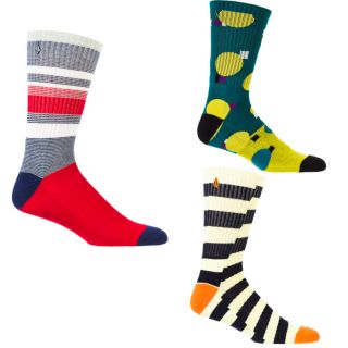 Volcom Patterns Socks   3 Pack   Mens