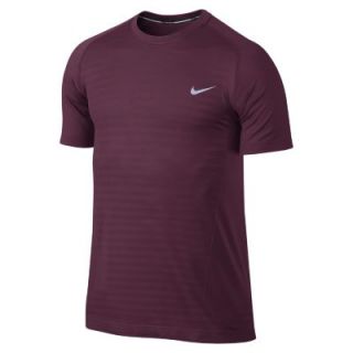 Nike Dri FIT Knit Novelty Crew Mens Running Shirt   Deep Garnet