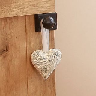 large beaded heart hanging decoration by dibor