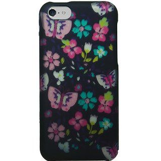 Flower Butterfly Protector Case for Apple iPhone 5C Cell Phones & Accessories