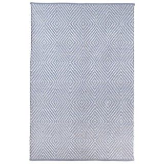 Indo Hand woven Zen Eventide Blue/ Bright White Contemporary Geometric Area Rug (4' x 6') 3x5   4x6 Rugs