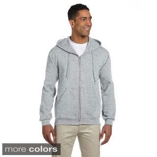Jerzees Mens Super Sweats Nublend Fleece Full zip Hooded Jacket Grey Size M