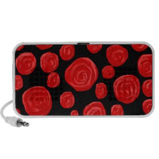 Romantic red roses on black background. Custom Notebook Speaker