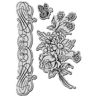 Stampendous Jumbo Cling Rubber Stamp spring Bouquet