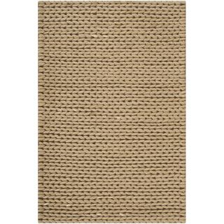 Handwoven Attert Beige New Zealand Wool Soft Braided Texture Rug (3' x 5') 3x5   4x6 Rugs