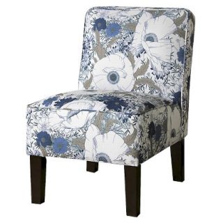 Skyline Accent Chair Upholstered Chair Burke Slipper Chair   Blue Sketch