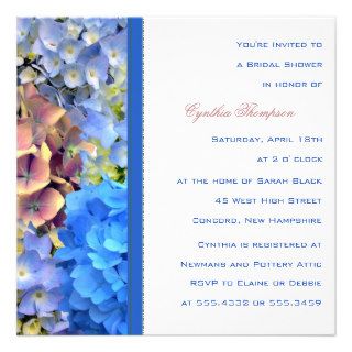 Hydrangea Border Bridal Shower Invitations