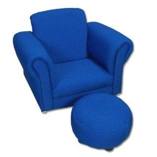 Gift Mark Upholstered Rocking Chair and Ottoman, Blue   Childrens Rocking Chairs