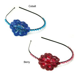 Handmade Sequin Flower Headband (India) Global Crafts Hair Accessories