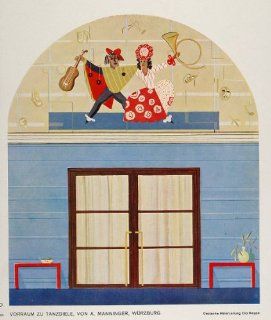 1932 Art Deco Dance Hall Door Wallpaper Decor Print   Original Color Print Home & Kitchen