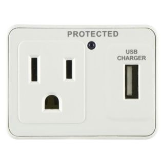 GE 1 Outlet Surge Tap, 300 Joules, USB Charging