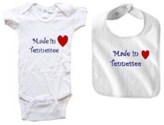 MADE IN TENNESSEE   2 Piece Baby Set   State series   White Baby Onesie and Bib Clothing