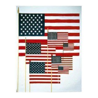Cotton Hand Held/Stick US Flags 8 in. x 12 in.  Handheld American Flag  Patio, Lawn & Garden