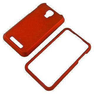 Red Rubberized Protector Case for ZTE Engage V8000 Cell Phones & Accessories