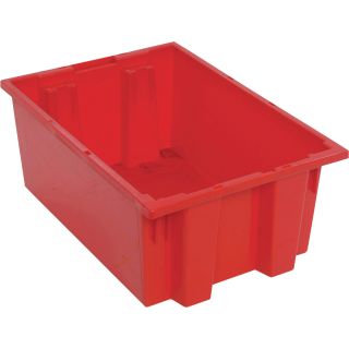 Quantum Storage Stack and Nest Tote Bin — 19 1/2in. x 13 1/2in. x 8in. Size, Carton of 6  Totes