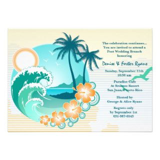Tropical Escape Post Wedding Brunch Invitation