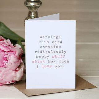 'stuff about love' wedding day card by slice of pie designs