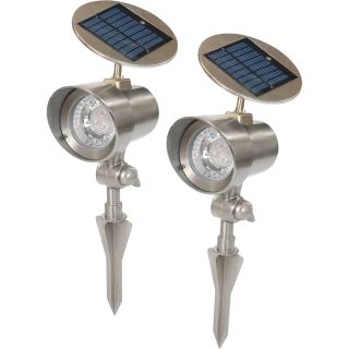 Nature Power Pewter Solar Floodlights — 2 Pk., Model# 0116N  Solar Lighting