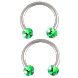 16g 16 gauge 1.2mm 3/8 10mm steel eyebrow lip bars ear tragus horseshoe rings circular barbells AZBK 2pcs Jewelry