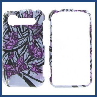 HTC Incredible S/Incredible 2 Purple Butterfly Protective Case Cell Phones & Accessories