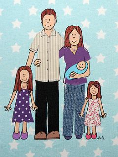 personalised family picture by delly doodles