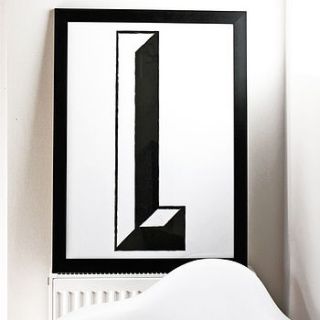 giant monochrome letter or number print by more than words