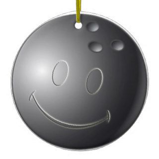 SMILEY FACE BOWLING BALL ORNAMENT