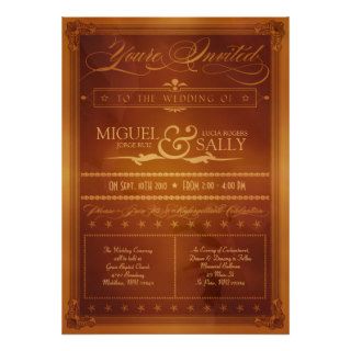 Vintage Country Poster Style Wedding Invitation