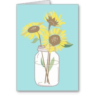Sunflowers in a mason jar card
