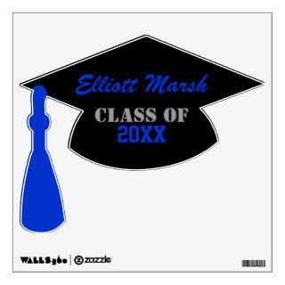 Black and Royal Blue Graduation Party Wall Decal