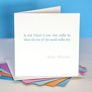 'a real friend' quote card by belle photo ltd