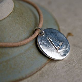 personalised solid silver boat bracelet or necklace by sally clay