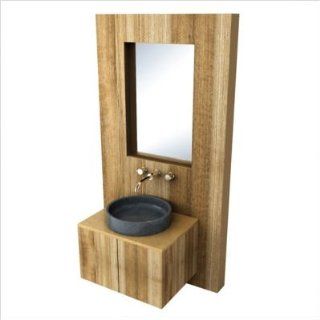 Porcher 88900 00.602 Tetsu 28" Vanity With Rectangular Mirror Less Countertop, Maple   Bathroom Vanities  
