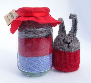 bunny egg cosy knitting kit by my baboo