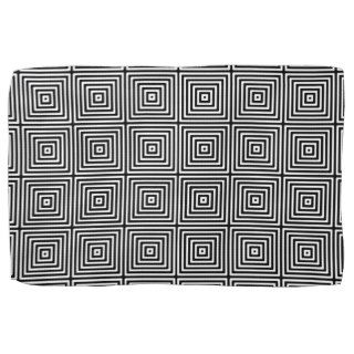 Geometric Abstract Squares in Black and White Kitchen Towels